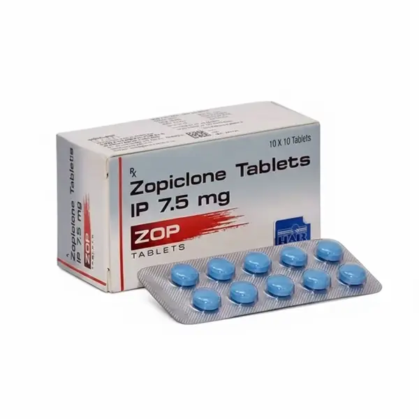 Zopiclone 7.5 mg Zop tablets and blister pack